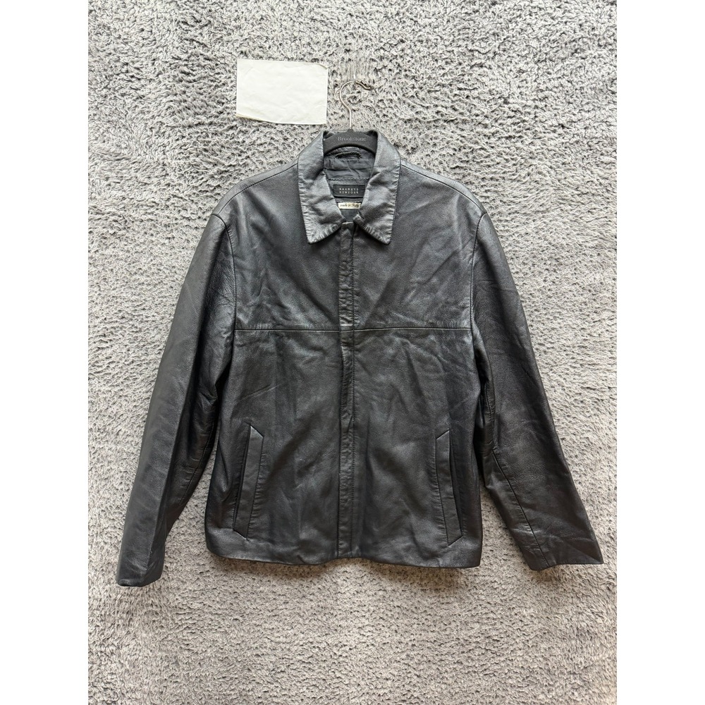 Vintage Barneys New York Full Zip Genuine Leather Jacket Black Men's Size S